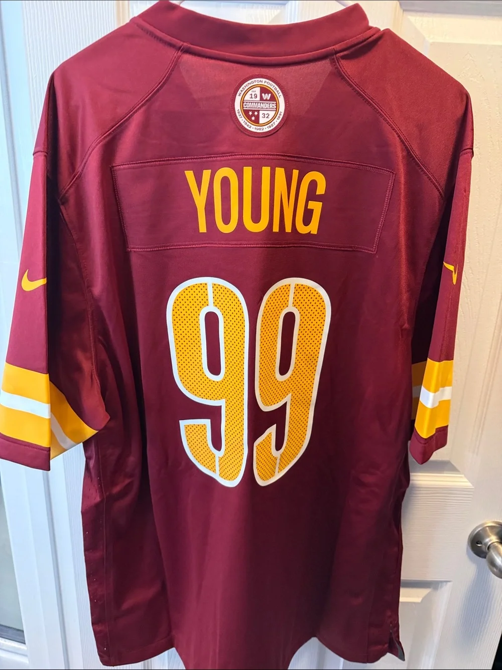 NFL Washington Commanders Burgundy & Gold #99 Jersey - Picture 3 of 6